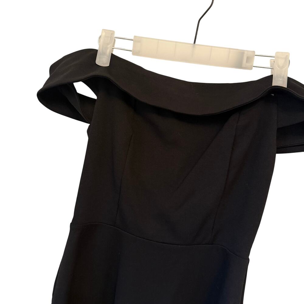 Lulus Season of Fun Black Off-the-Shoulder Skater Mini Dress‎ womens Small - Picture 3 of 4